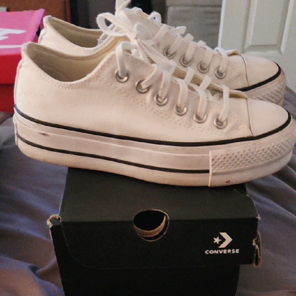Converse All Star Classic White Canvas Sneakers - Picture 5 of 6